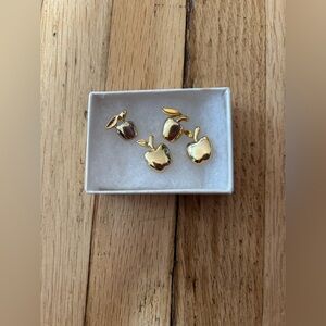 Gold Apple Stud Lapel Pins